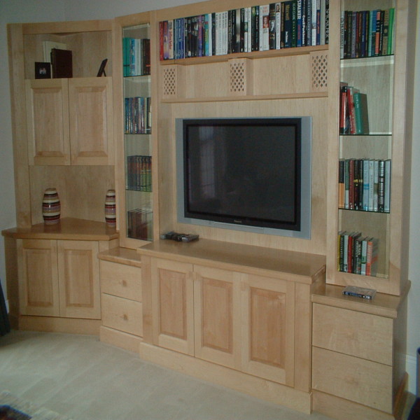bespoke maple television and display unit