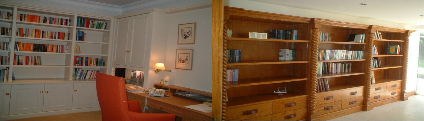 Television unit and solid oak bookcase